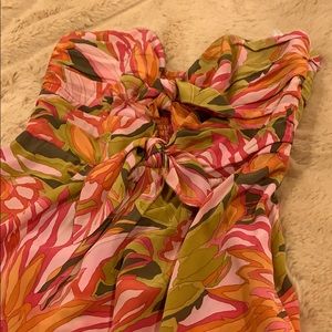 NWT ALICE & TRIXIE STRAPLESS FLORAL SILK DRESS